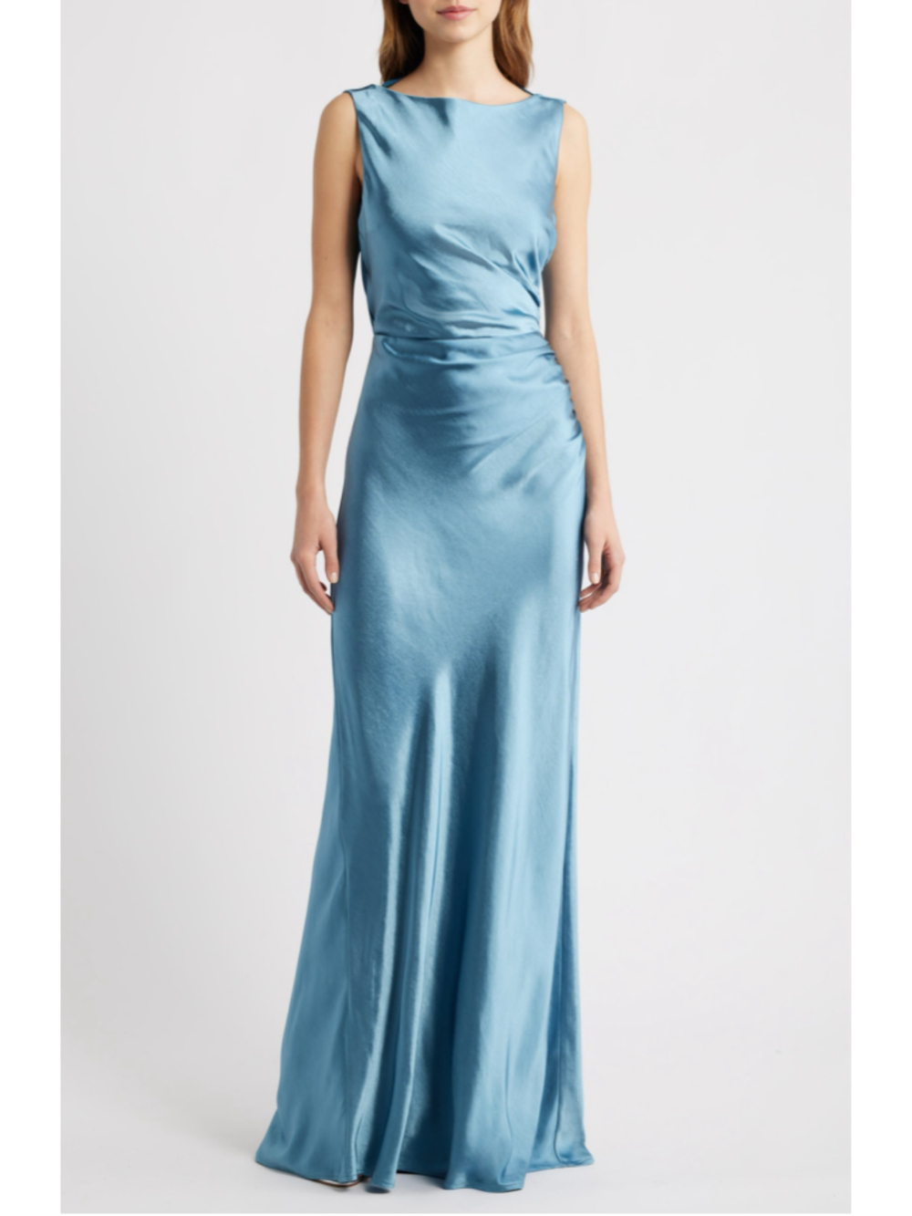 Women's Lucy Paris Satin Maxi Dress Blue Size S